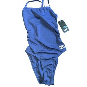 Speedo Swimsuit Womens Sz 2/28 Endurance+ Team Practice Competition Blue New